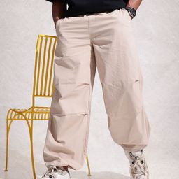 WROGN Men Loose Fit Pure Cotton Parachute Trouser-image-67
