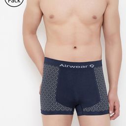 C9 AIRWEAR Men Pack Of 2 Navy Blue & White Printed Trunks P603_NAVY-16