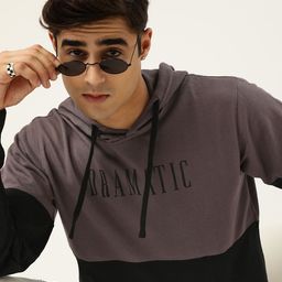 Kook N Keech Men Burgundy Colourblocked Hooded Sweatshirt-image-73