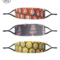 Ariana Pack Of 3 Printed 7-Ply 3-D Outdoor Reusable Cloth Face Masks-image-12