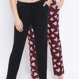 Kanvin Women Pack Of 2 Pure Cotton Lounge Pants-picture-9