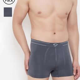 C9 AIRWEAR Men Pack of 2 Grey Solid Seamless Trunks P602_CHRCL_CHRCL-image-66
