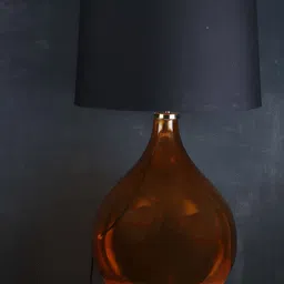 Grated Ginger Black & Orange Solid Big Bump Table Lamp-33