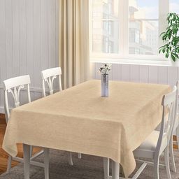 KLOTTHE Beige Woven Design 6-Seater Rectangular Table Cover-20