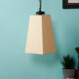 Devansh Cream-Coloured & Black Solid Traditional Hanging Lamp-9