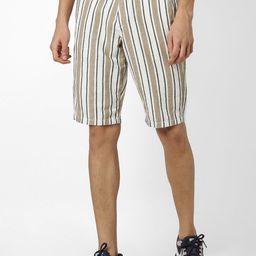 Celio Men Brown Striped Regular Fit Regular Shorts-image-27