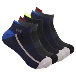 One8 Men Pack Of 5 Colourblocked Ankle-Length Socks-48