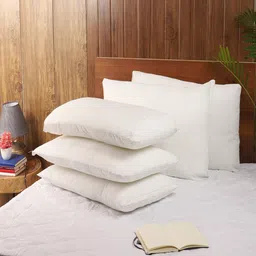 MFD HOME FURNISHING Set Of 5 White Striped Sleep Pillows-37