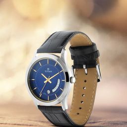 Titan Men Navy Blue Analogue Watch NM1823SL01-11