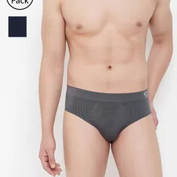 C9 AIRWEAR Men Pack of 2 Assorted Seamless Basic Briefs P502NAVY_P503CHRCL-28