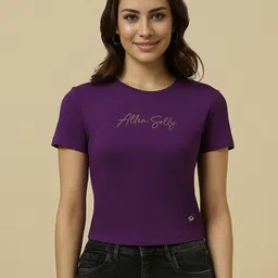 Allen Solly Woman Brand Logo Print T-shirt-image-44