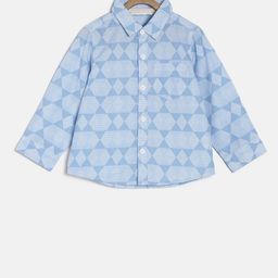 MINI KLUB Boys Blue Regular Fit Printed Casual Shirt-image-27