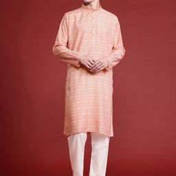 MANQ Men Ethnic Motifs Printed Pure Cotton Kurta with Pyjamas-image-24