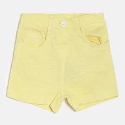 MINI KLUB Girls Yellow Solid Regular Fit Regular Shorts-picture-45