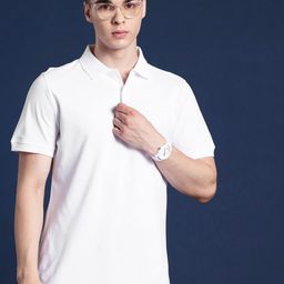 Hancock Men Polo Collar Pure Cotton T-shirt-image-83