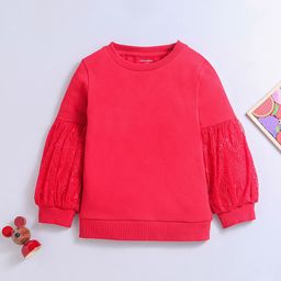 Nino Bambino Girls Red Printed Sweatshirt-picture-25