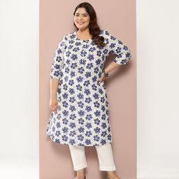 Sztori Plus Size Floral Print Kurta-picture-26