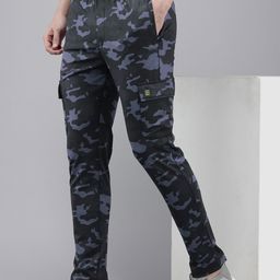 Van Heusen Men Camouflage Printed Slim Fit Running Track Pants-picture-27