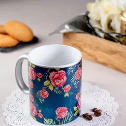 KOLOROBIA Blue & Pink Misty Morning Roses Blue Sliver Mug-image-7