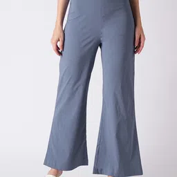 Globus Women Blue Flared Mid-Rise Bootcut Trousers-picture-12