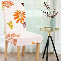 Cortina Set Of 6 White & Orange Floral Chair Covers-image-38