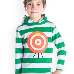Cherry Crumble Boys Green & White Striped Hooded Sweatshirt-picture-47