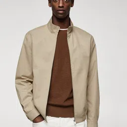 MANGO MAN Pure Cotton Bomber Jacket-image-29