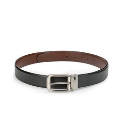 Teakwood Leathers Men Black & Brown Reversible Leather Textured Belt-image-25