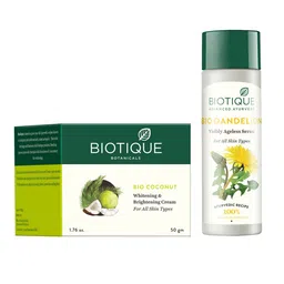 Biotique Set Of Coconut Whitening & Brightening Cream & Dandelion Lightening Serum-picture-31