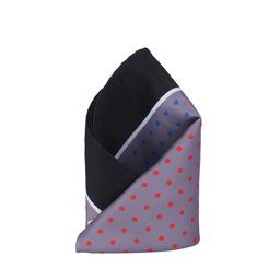Alvaro Castagnino Grey & Black Polka Dot Print Pocket Square-image-33