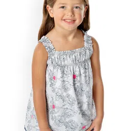 Cherry Crumble Girls Off-White Printed A-Line Cotton Top-image-59