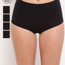 BASIICS by La Intimo Women Pack Of 5 Black Solid Boyshorts-BS11B5G0W0-image-18