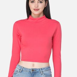 SCORPIUS Women Coral Solid Fitted Top-picture-53
