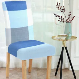 Cortina Set Of 4 Blue & Grey Printed Chair Covers-30