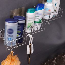 HOKIPO Self Adhesive Stainless Steel Bathroom Shelf-12