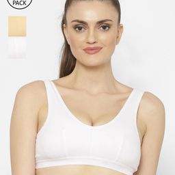 Floret Pack of 3 Solid Non-Wired Non Padded Workout Bra-18