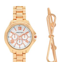 JOKER & WITCH Women Rose-Gold Toned & White Midas Touch Watch & Bracelet Gift Set JWBS337-image-39