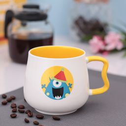 JCPL Fine Ceramic White & Teal Blue Printed Milk Mug-41