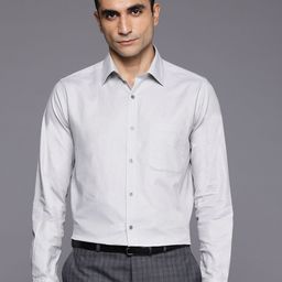 Raymond Pure Cotton Self-Design Slim Fit Formal Shirt-image-95