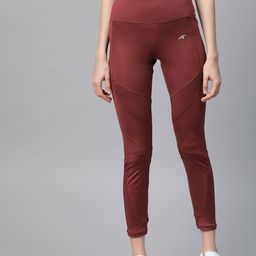 Alcis Women Burgundy Solid Tights-picture-37