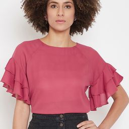 La Zoire Women Pink Solid Top-image-18