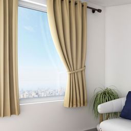 SWAYAM Beige Single Blackout Window Curtain-69