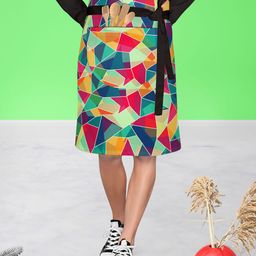 ArtzFolio Red & Green Printed Cotton Aprons-2