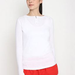appulse Women White Solid Henley Neck T-shirt-image-60