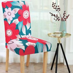 Cortina Blue & Pink Printed Chair Cover-39
