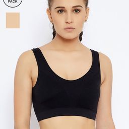 C9 AIRWEAR Set Of 2 Workout Bra Full Coverage Lightly Padded P2134_NUDE_BLACK-20