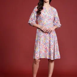 all about you  Floral Print A-line Midi Dress-image-78