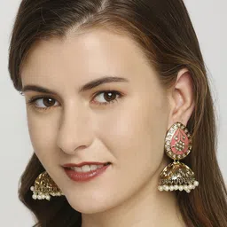 OOMPH Dome Shaped Jhumkas Earrings-54