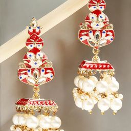 OOMPH Dome Shaped Jhumkas Earrings-12