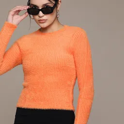MANGO Ribbed Pullover with Fuzzy Detail-image-52